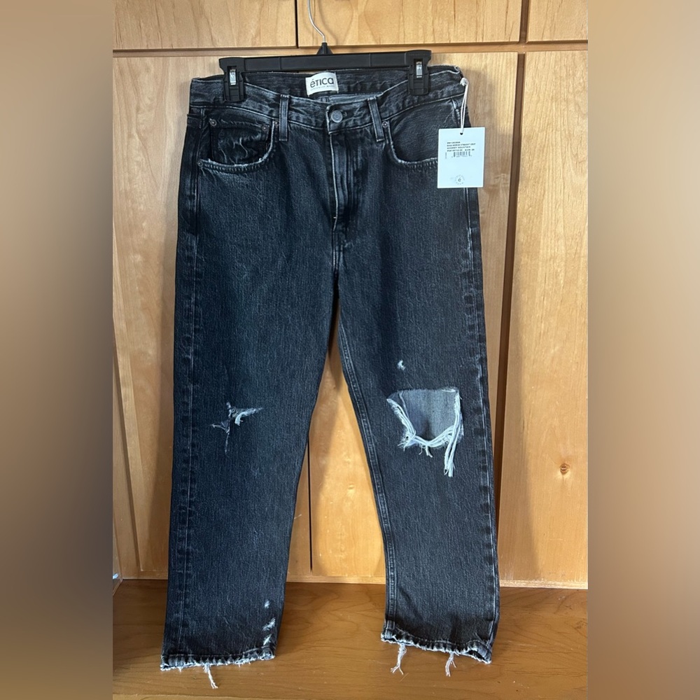 ETICA RHEA MIDRISE STRAIGHT CROP SMOKEY MOUNTAIN JEANS